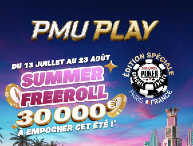 PMU PLAY lance ses Summer Freerolls : 30 000 € à gagner tout l'été.