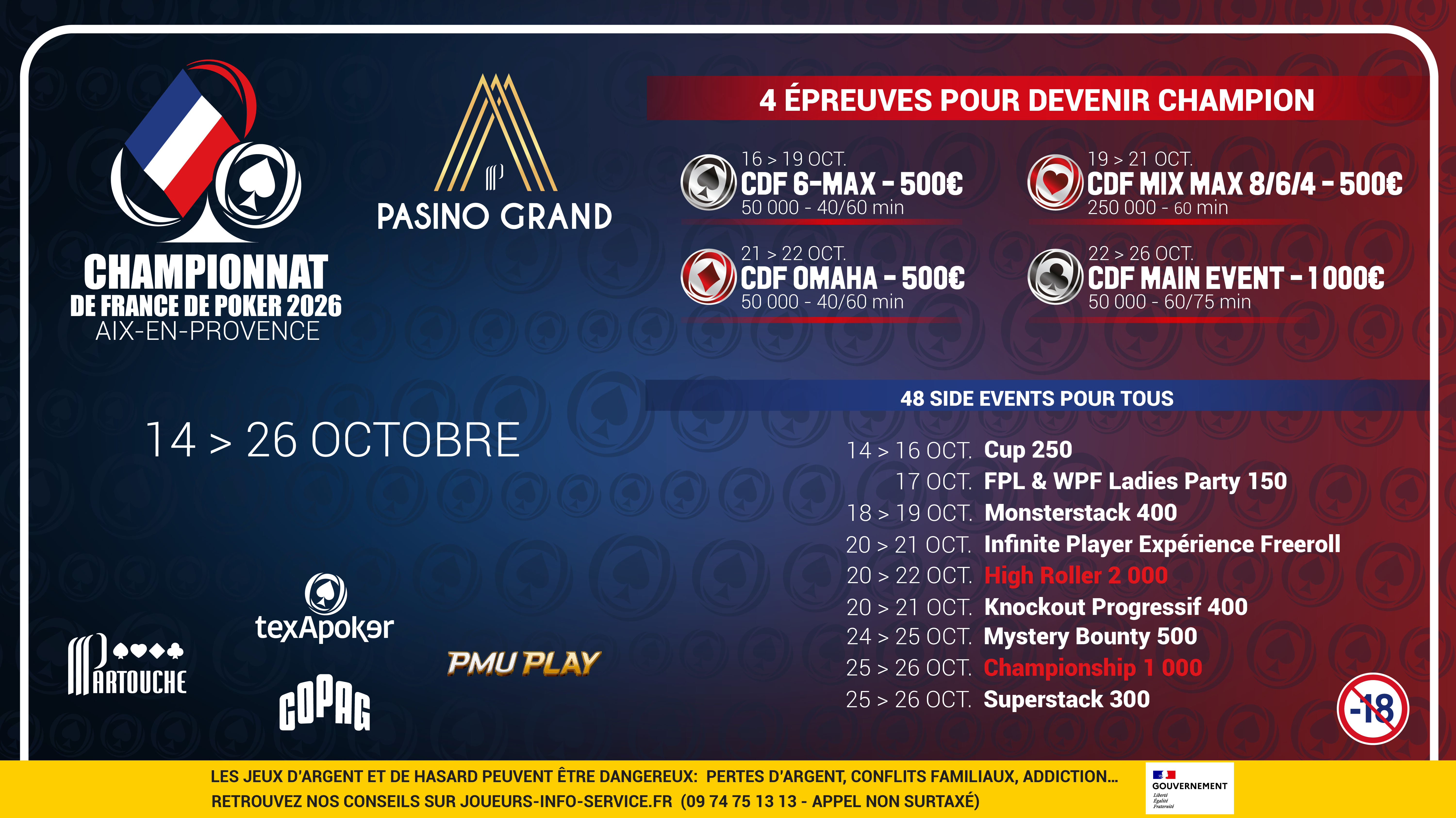 TEXAPOKER : Championnat de France de Poker 2026, rejoignez le palmarès dès le 14 octobre !