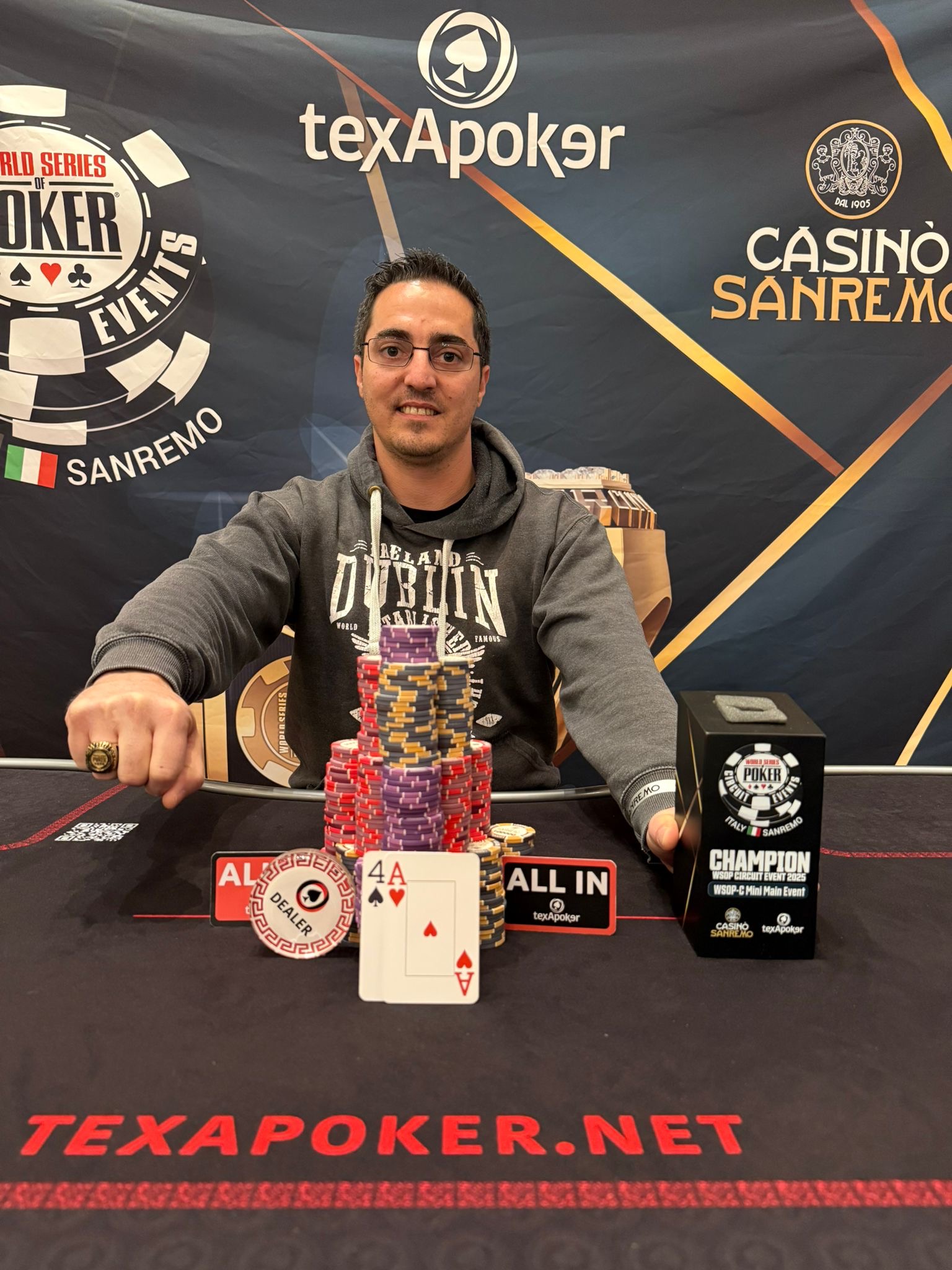 WSOP-C SanRemo : Mathieu Choffardet runner-up du Mini Main ; Elie Hallouss s'impose