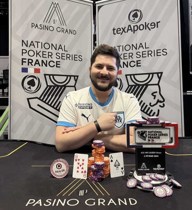 NATIONAL POKER SERIES : Jérémy Palvini remporte le NPS QUEEN 8 Max 800 - 20.400 €